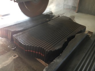 Bluestone tread blanks being sawn for a custom fabrication order